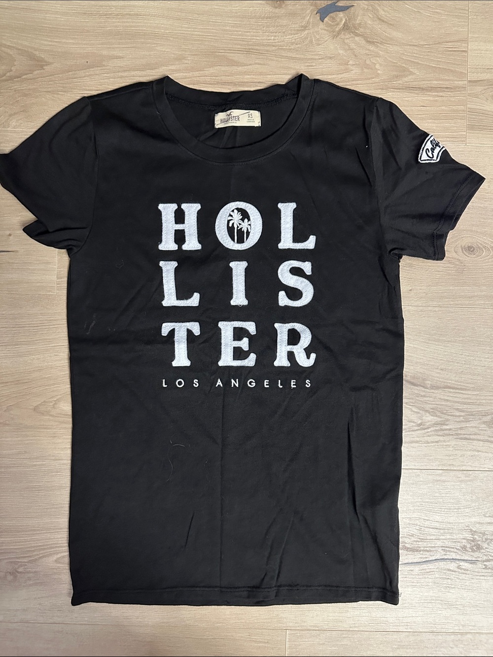Hollister Black Tee with White Los Angeles Logo